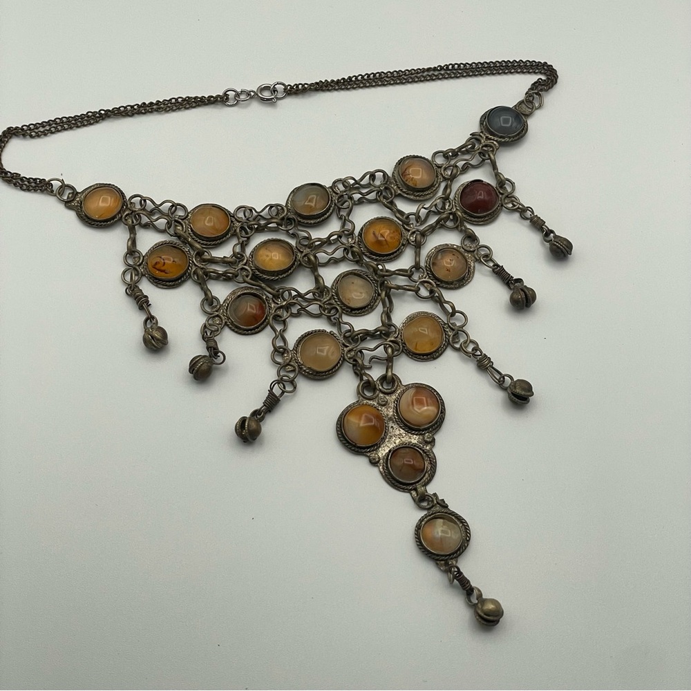 Vintage Tribal Agate Bib/Choker Necklace - Picture 3 of 6